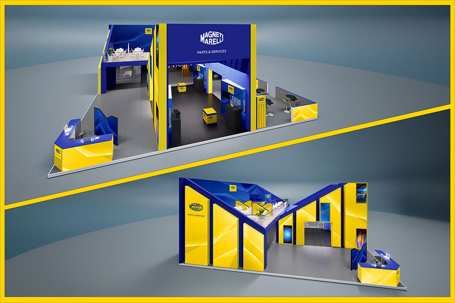 Rendering dello stand Magneti Marelli Parts & Services ad Automechanika 2026
